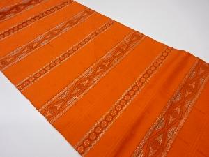 リサイクル　横段に亀甲・菱模様織出し名古屋帯